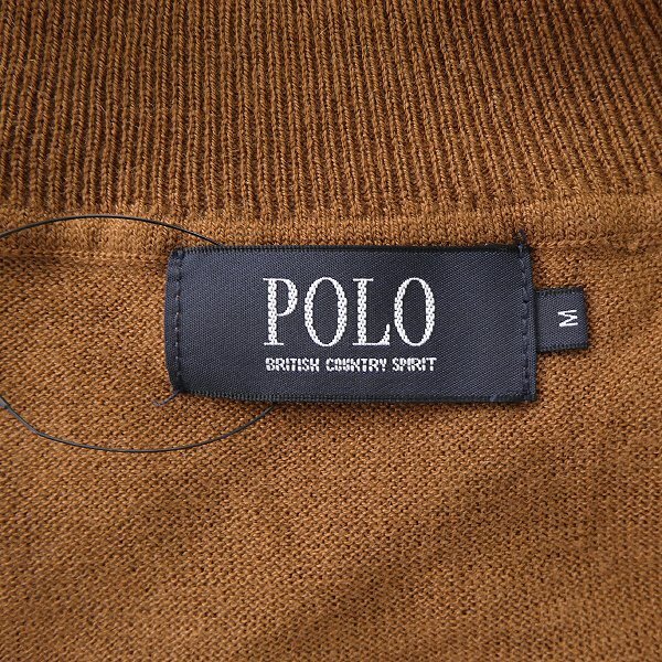 新品 POLO BCS ポロ LYCRA ウォッシャブル タートルネック ニット M 茶 【I45336】 秋冬 メンズ セーター ハイゲージ ウール ブラウン_画像8