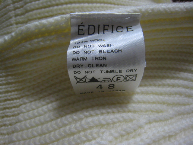 ★未使用♪EDIFICE Tous les joursウール100日本製マフラー付き長袖セーター48_画像8
