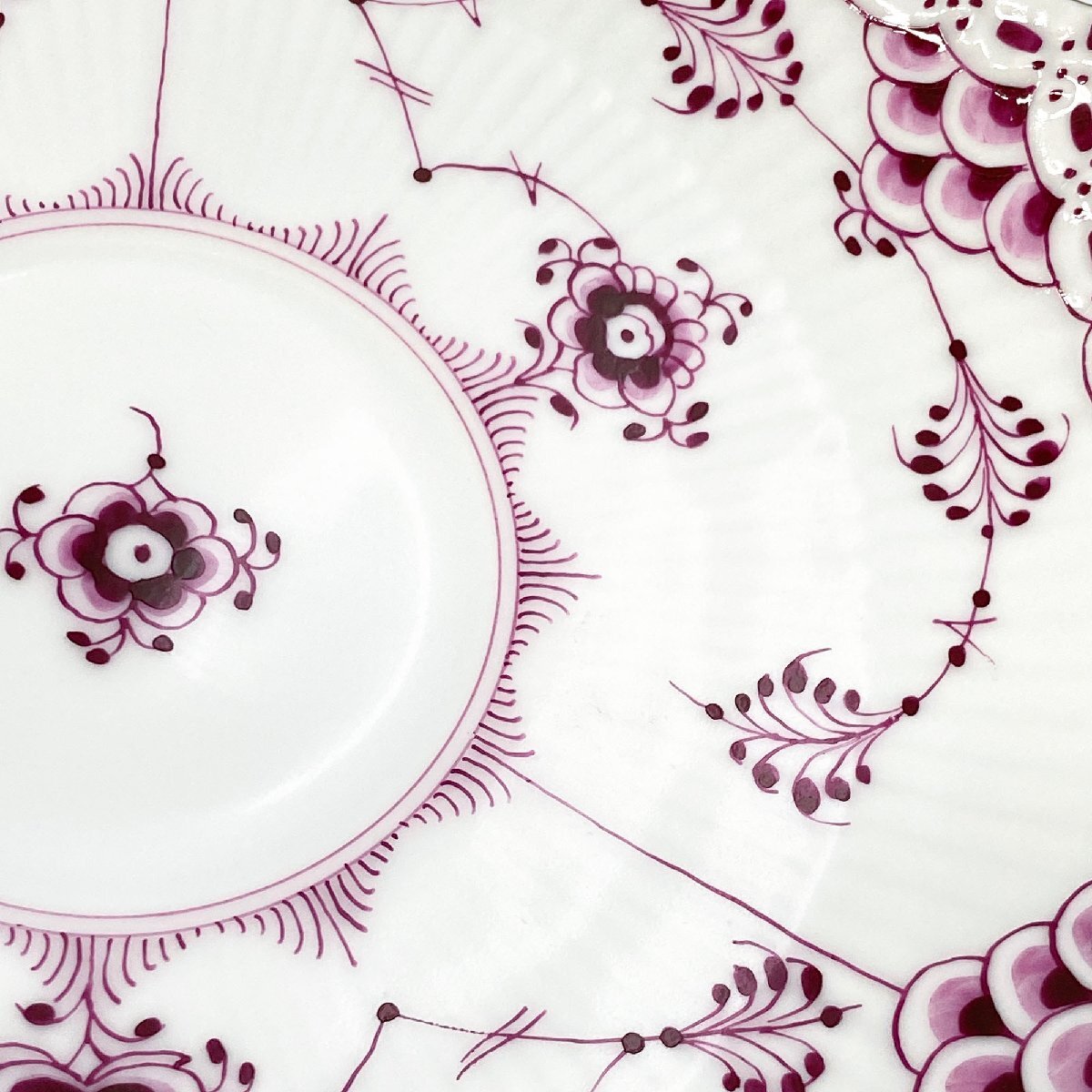 ③ロイヤルコペンハーゲン バーガンディ フルレース カップ&ソーサー 20-4328353_画像6