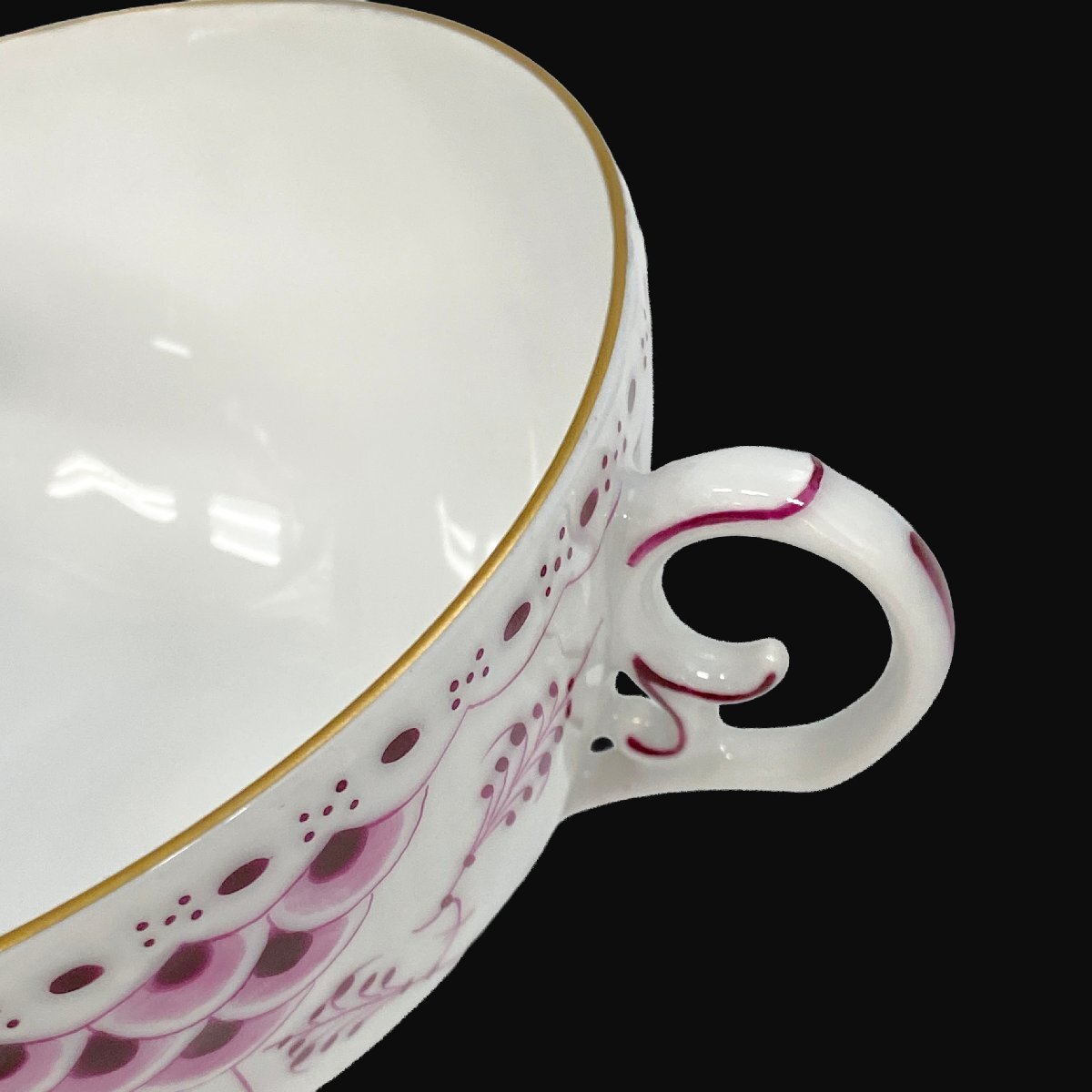 ③ロイヤルコペンハーゲン バーガンディ フルレース カップ&ソーサー 20-4328353_画像9