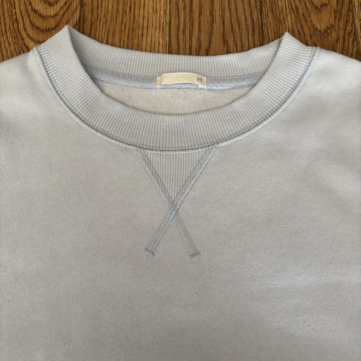 新品☆GU☆裏起毛☆トレーナー☆エアリーブルー☆淡いブルー☆XS☆お子様にも☆あったかい☆_画像4