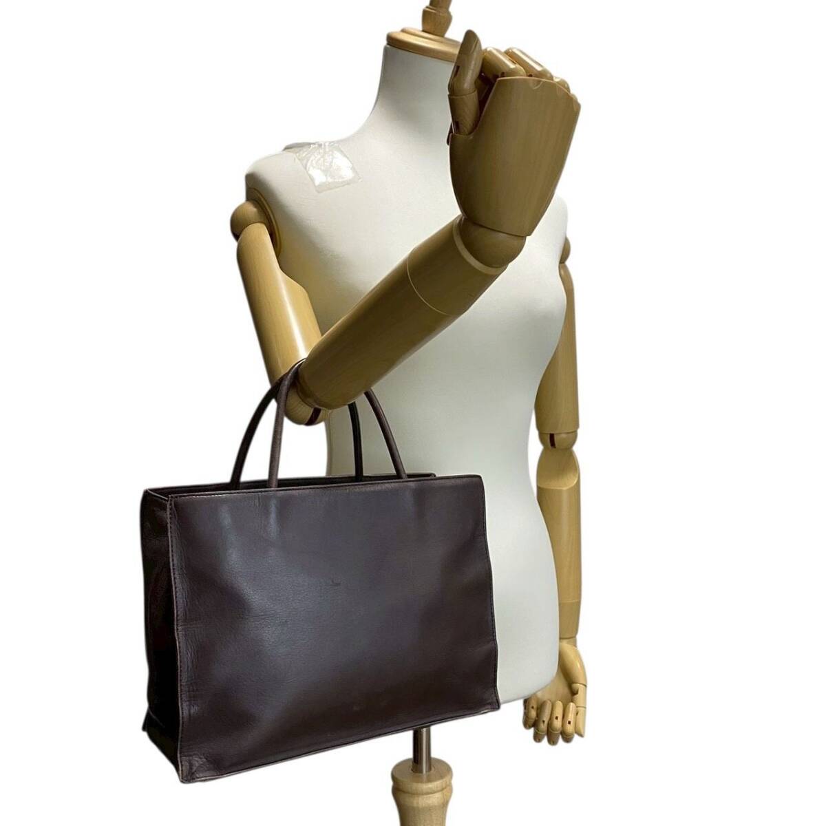 【B4162】 COMME CA DU MODE コムサデモード ハンドバッグ トートバッグ レディース オープンポケット ブラウン_画像4