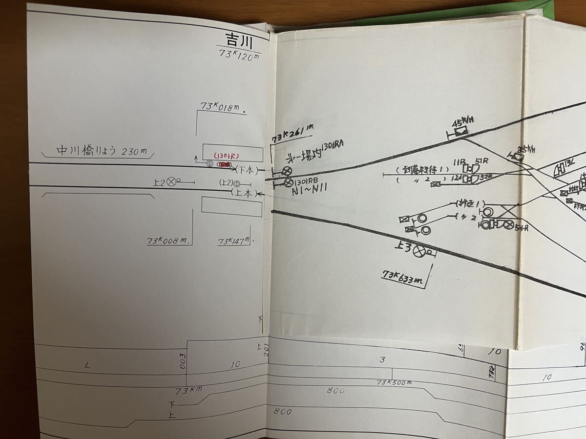 線路図　武蔵野線　昭和４８年４月現在　東京北・西鉄道管理局運転部　※折帖式 正誤表１枚付 武蔵野操車場の差替図添付_画像6