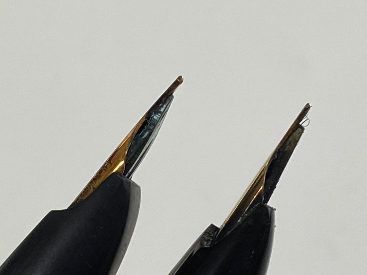 1000円～【R】●万年筆 プラチナ 18K 中字 ブラック×ゴールドカラー 筆記用具 筆記未確認 現状品 まとめ★okoy4330972-79/rt22351_画像4