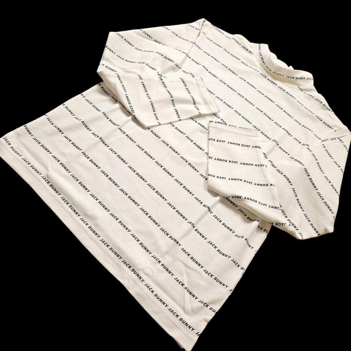 ★新品正規品 パーリーゲイツ/ジャックバニーロゴボーダー柄 モックネックカットソー 6(LL)　あったか素材_画像3