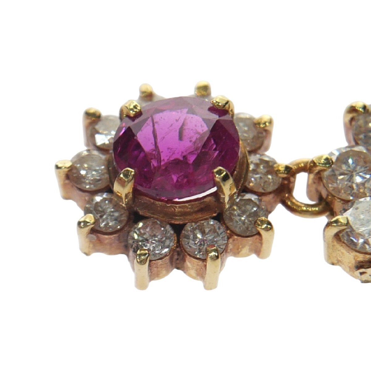 極上品 1円スタート 天然ピンクサファイア ペンダントトップ K18 750 ゴールド サファイア0.74ct ダイヤモンド0.60ct 1.9g GRJソーティング_画像2