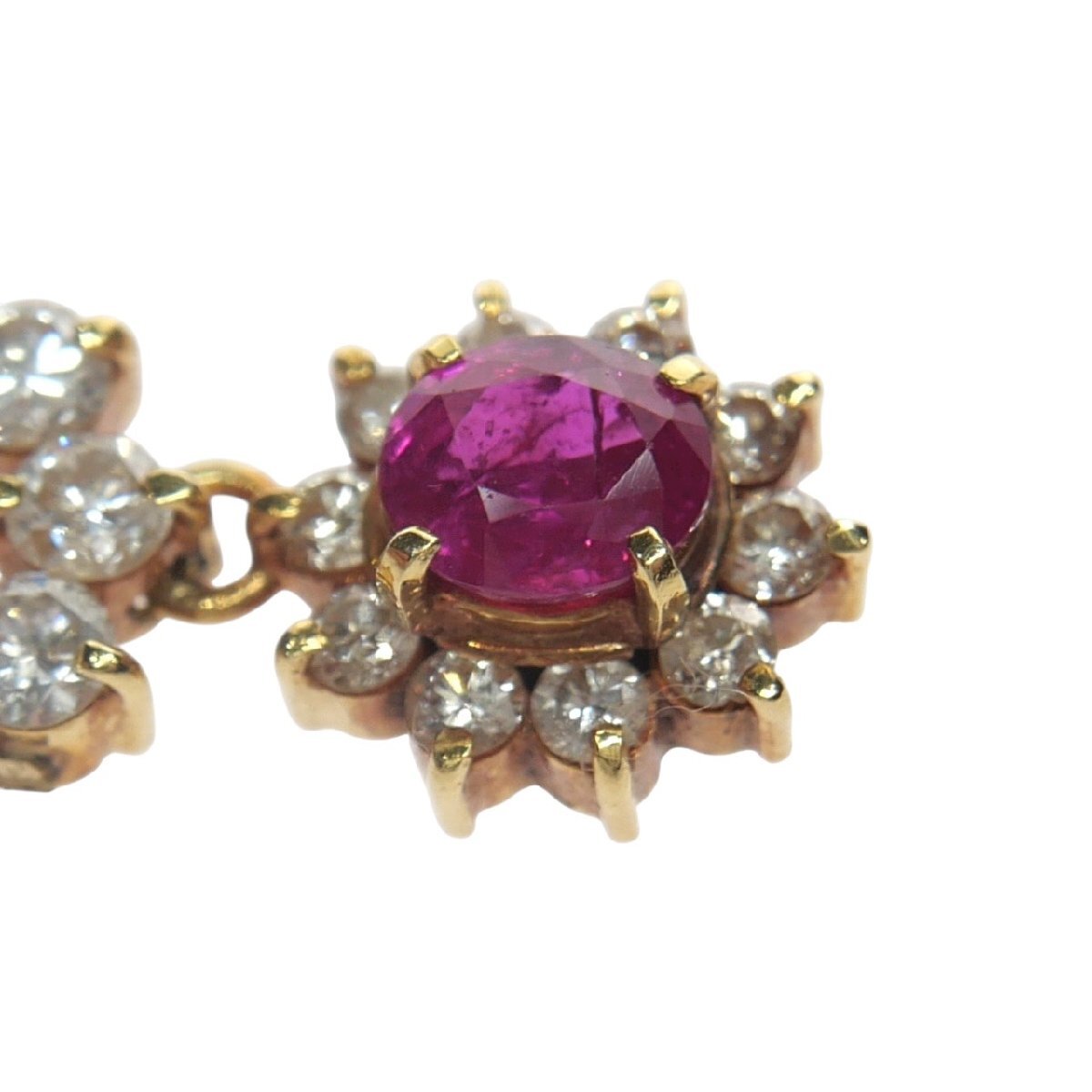 極上品 1円スタート 天然ピンクサファイア ペンダントトップ K18 750 ゴールド サファイア0.74ct ダイヤモンド0.60ct 1.9g GRJソーティング_画像3