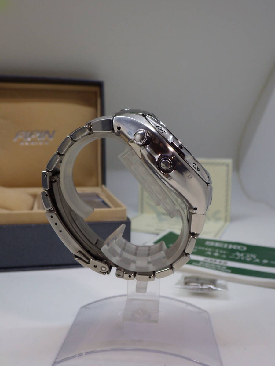 希少 世界限定700本 ピピン SBCW025 チタン 黒文字盤 キャパシタ交換済 付属品あり 5M45 定価17万 ワンピースケース_画像5