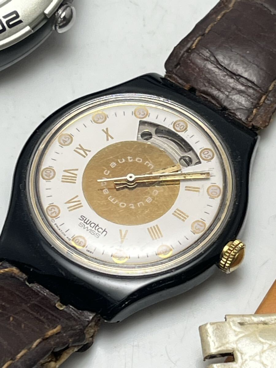 必読商品説明 廃業時計店より SWATCH スオッチ スゥオッチ ジャンクまとめて 再生、部品取りに 自動巻は動いてます。_画像7