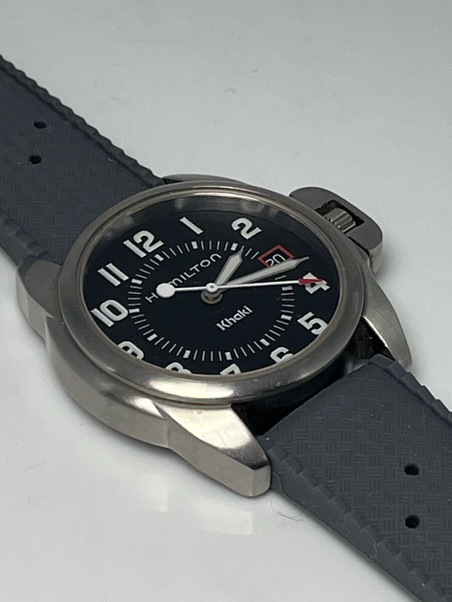 必読商品説明 廃業時計店より ハミルトン カーキ HAMILTON KHAKI 中古作動品 電池交換済み_画像4