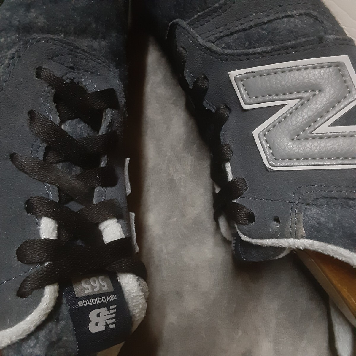 最値!名作ミッドナイトネイビー!希少ヘビーフェルトファブリック!ニューバランス ML565高級スニーカー!アーカイブデザイン!紺灰色白 25.5cm_画像6