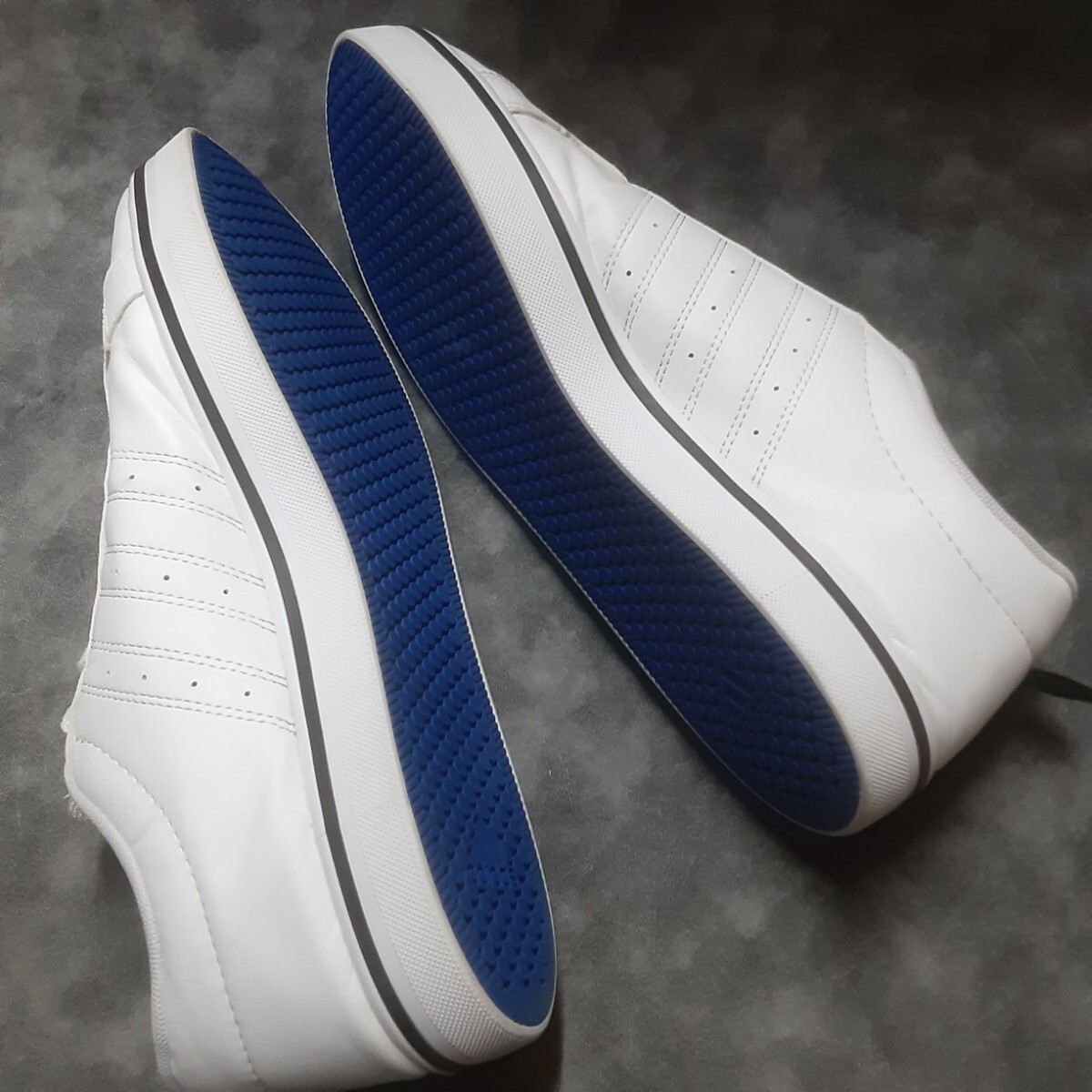  самый цена! готовый type износ te-ji дизайн! производство конец! боковой полоса × premium белый! Adidas VS skate Synth кожа спортивные туфли! белый чёрный 28