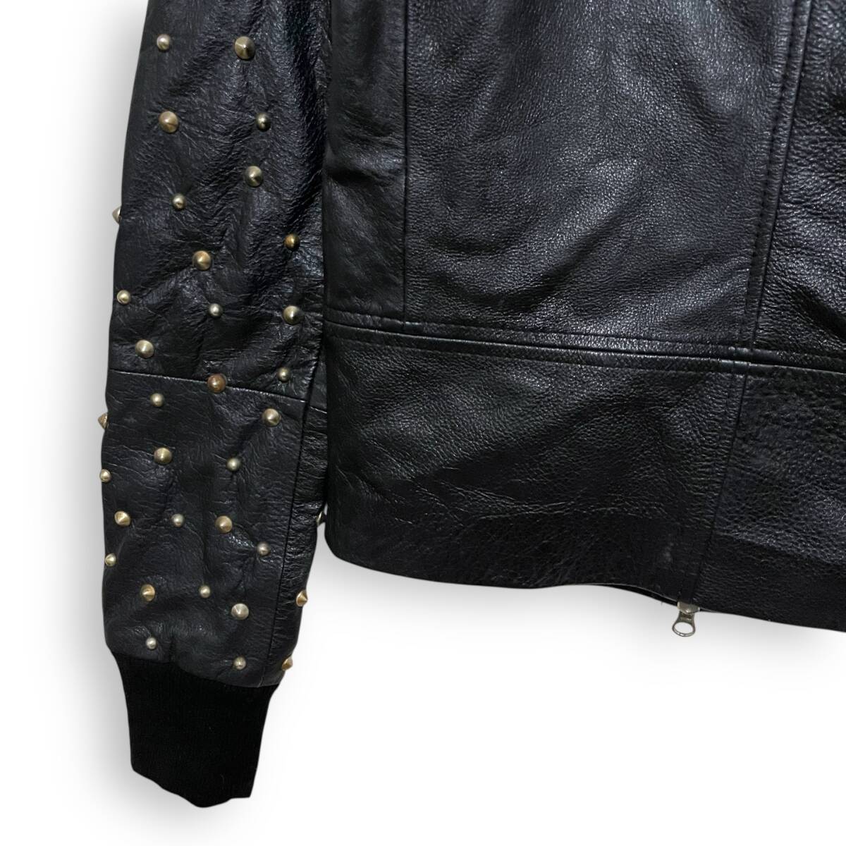 M2545/ ZAC VARGAS ザックバルガス スタッズ レーザー フード ジャケット ブラック S_画像8