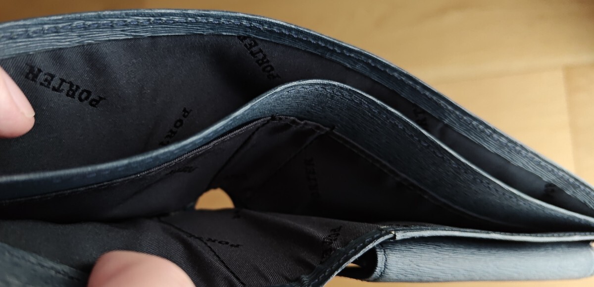 PORTER CURRENT WALLET 二つ折り財布 財布 ネイビー 052-02203 使用品_画像10