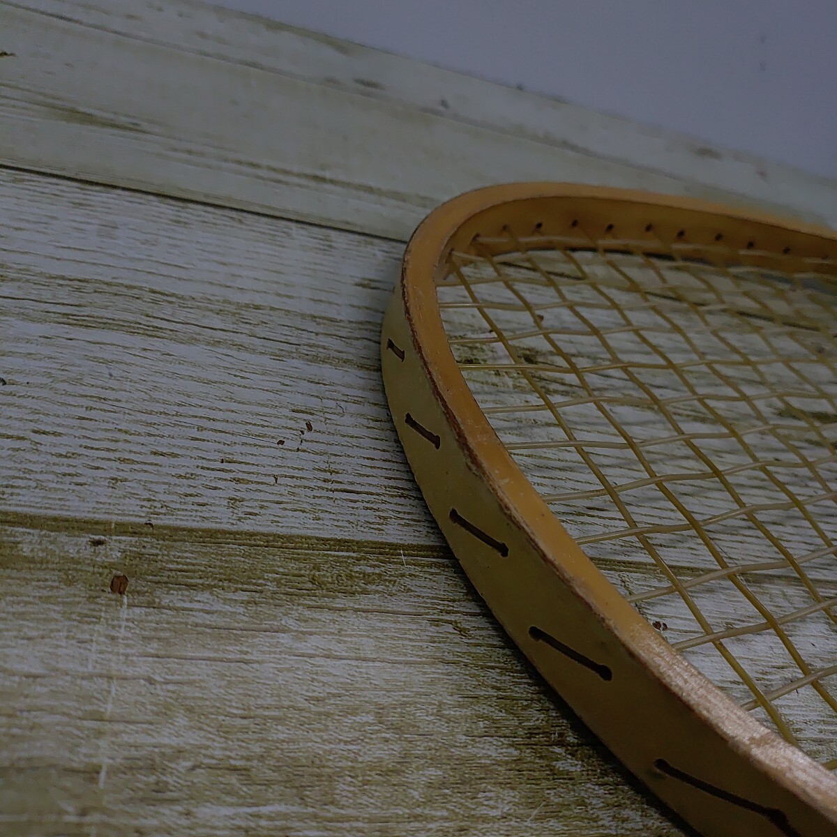 カワサキ 木製軟式テニスラケット レトロ ビンテージ_画像7