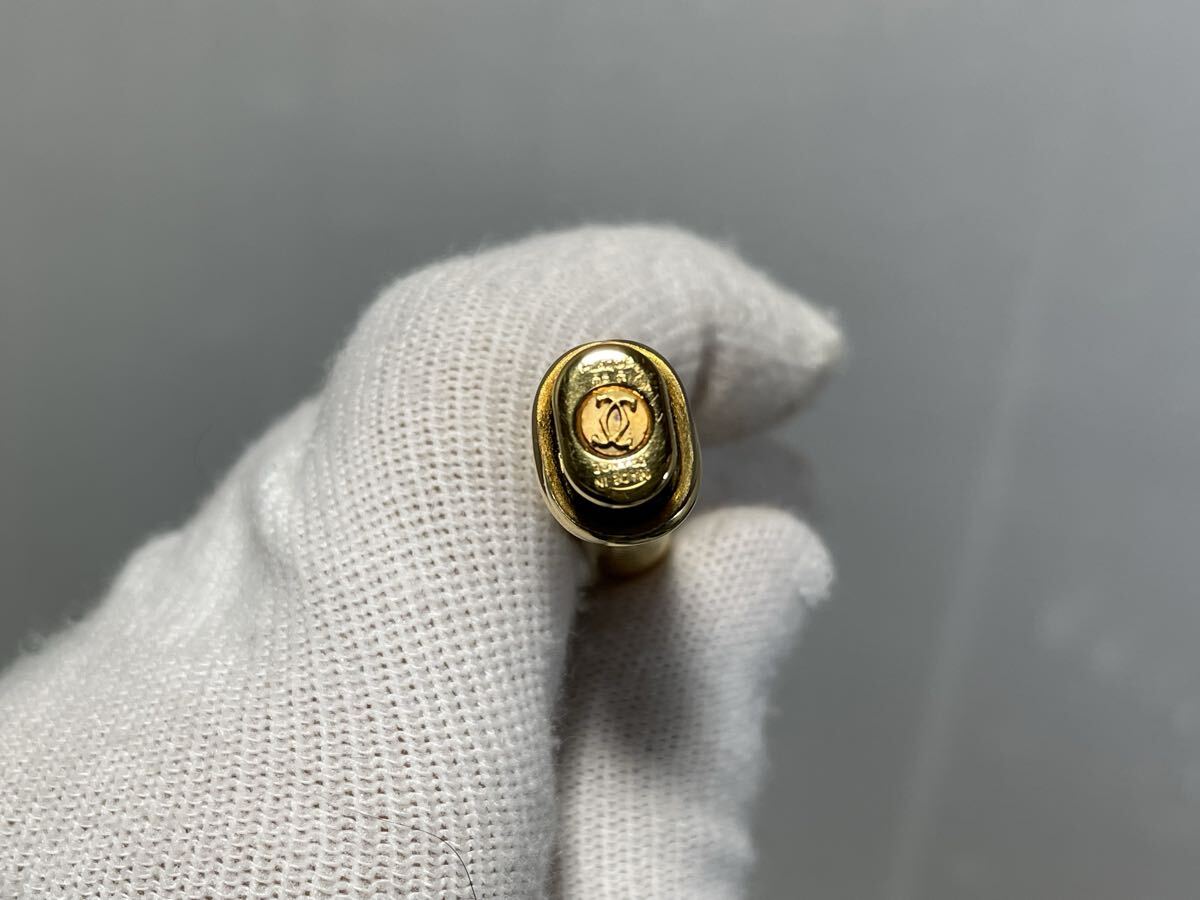 【中古・保管品】ボールペン Cartier マスト ドゥ カルティエ ゴールドカラー 筆記用具 文房具 キャップ式 箱付き _画像3