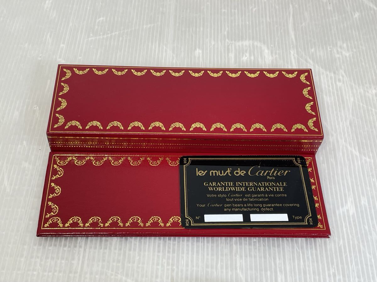 【中古・保管品】ボールペン Cartier マスト ドゥ カルティエ ゴールドカラー 筆記用具 文房具 キャップ式 箱付き _画像7