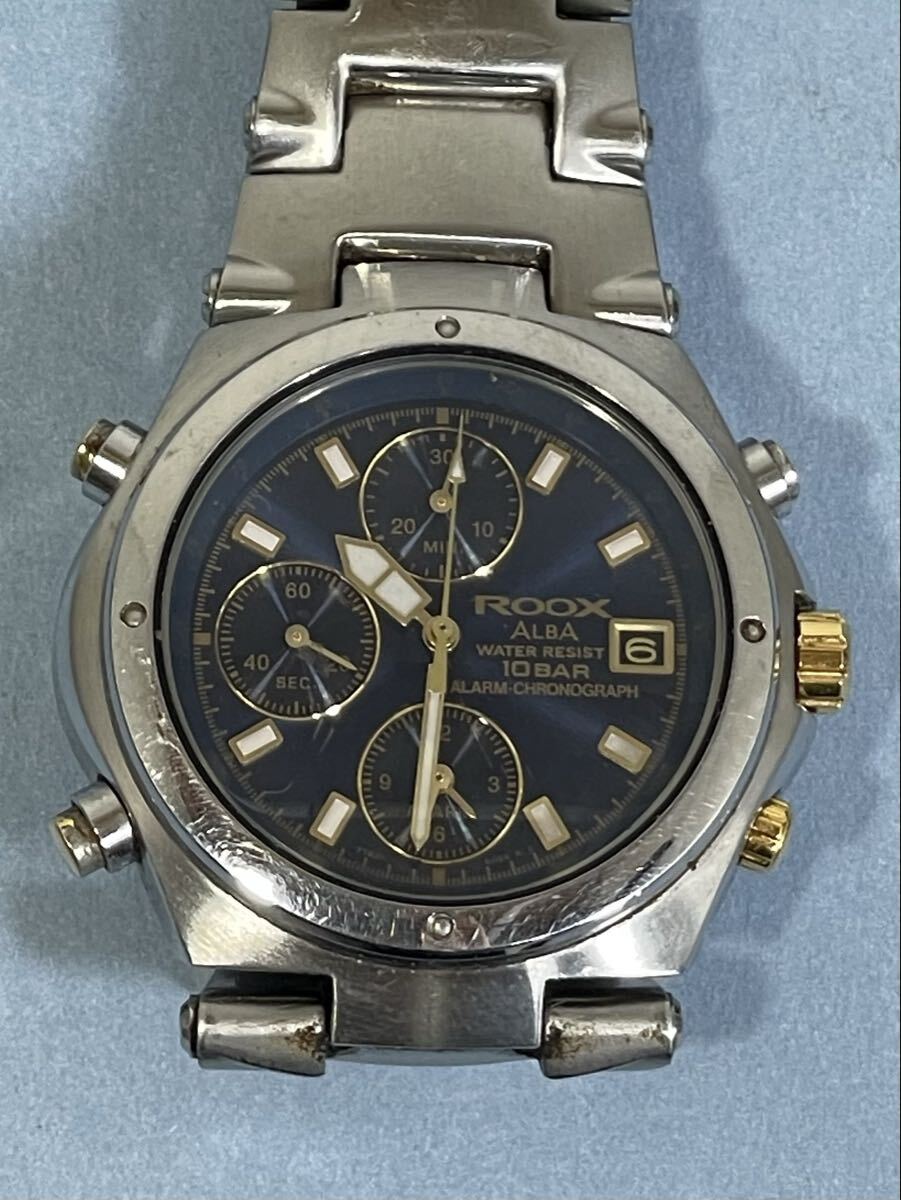 【中古・不動品】腕時計 SEIKO ALBA ROOX セイコー アルバ クロノグラフ Y182-6F10 クオーツ時計 ウォッチ 部品取りに メンズ _画像1