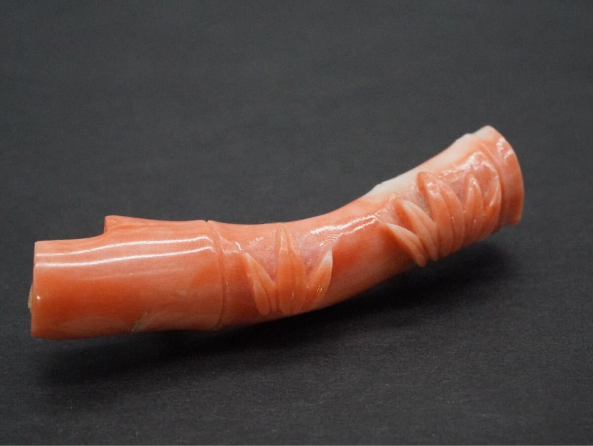 [23]K18 18 золотой .. коралл san . коралл скульптура бамбук . брошь аксессуары TIA