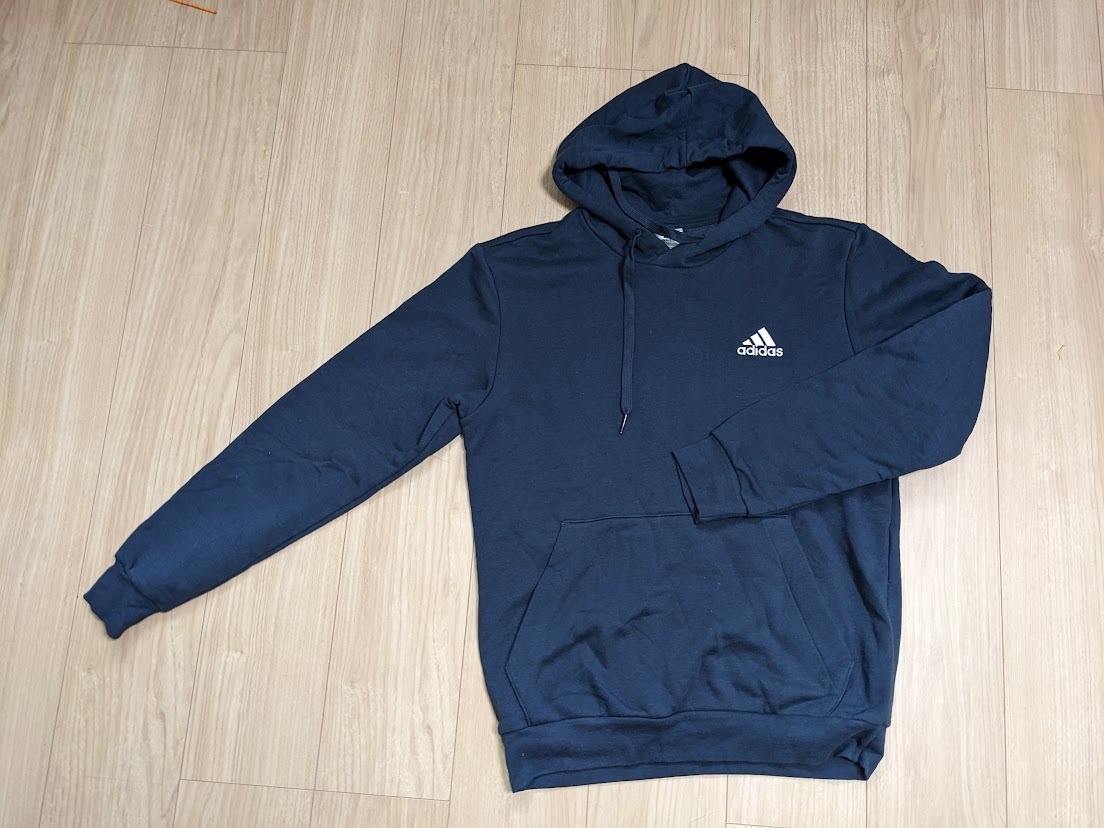アディダス　パーカー ジャケット L 裏フリース ネイビー 良品_画像1