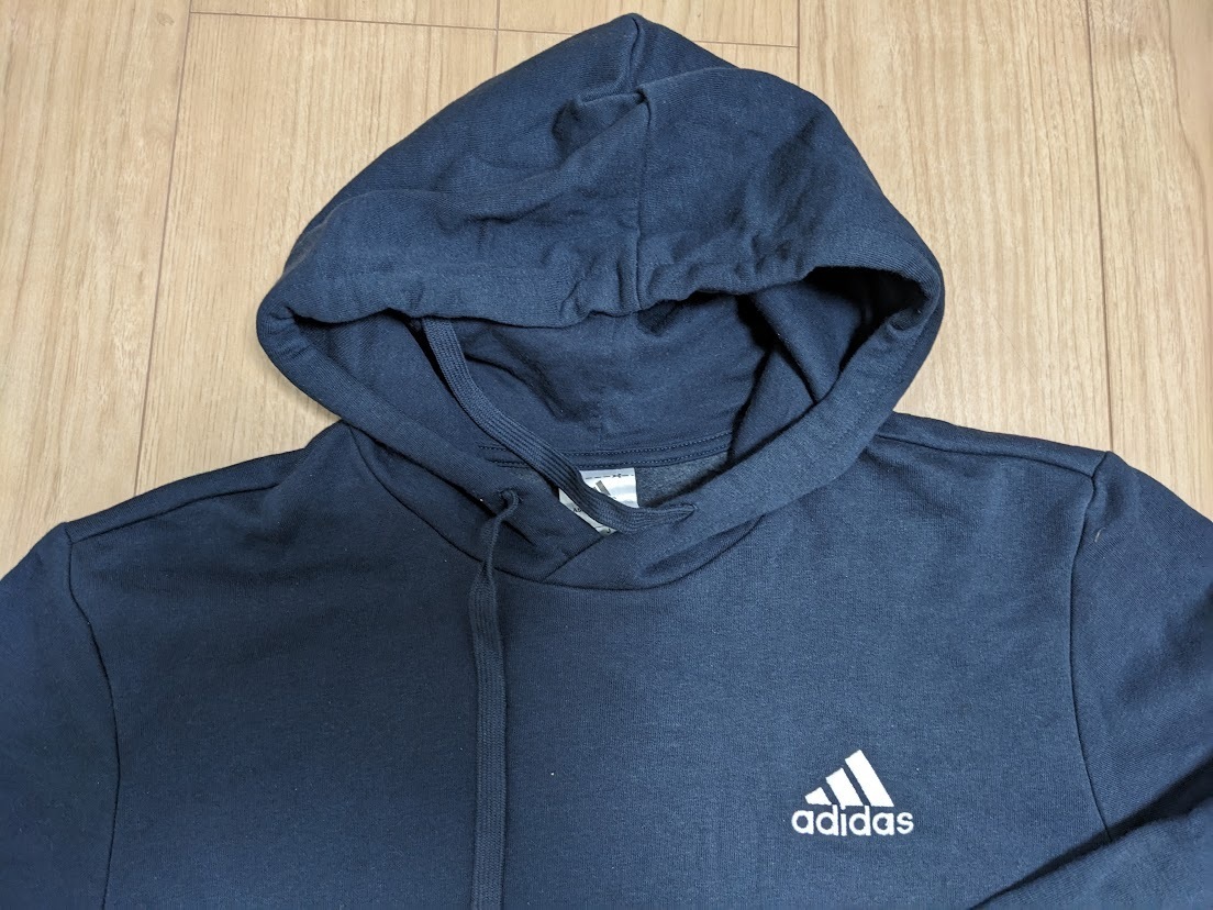 アディダス　パーカー ジャケット L 裏フリース ネイビー 良品_画像2