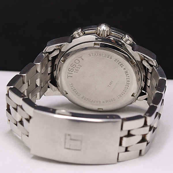 1円 稼働 ティソ PRC200 クロノグラフ T461 QZ ブラック文字盤 メンズ腕時計 2000000 11NBG MST_画像4