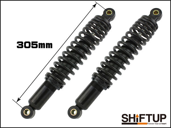 シフトアップ SHIFTUP リアショック Type-2 [305mm] モンキー/ゴリラ用 ブラックボディ/ブラックスプリング 2本セット 225305-66-10_画像2