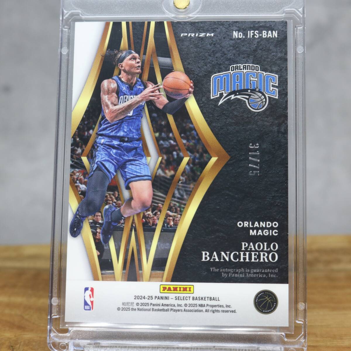 【限定75枚/サイン入り】2024-25 / Paolo Banchero パオロ・バンケロ / PANINI SELECT BASKETBALL IN FLIGHT / トレーディングカード_画像5