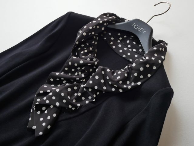 Leilianレリアン♪ドットフリル襟　ニットトップス　サイズ９_画像4