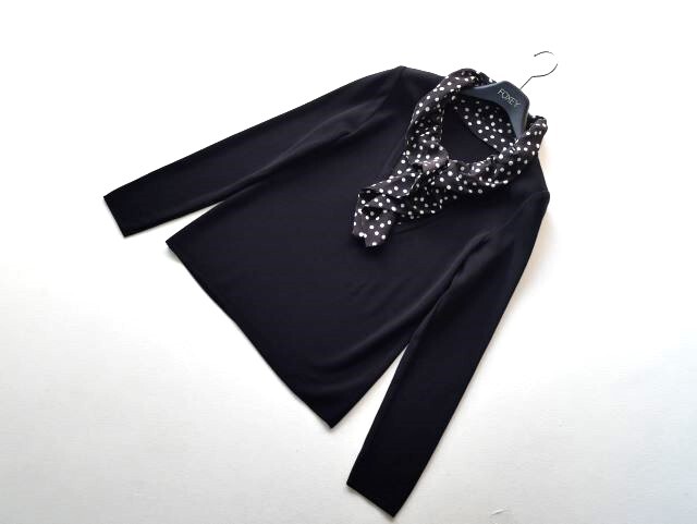 Leilianレリアン♪ドットフリル襟　ニットトップス　サイズ９_画像5