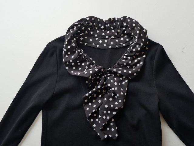 Leilianレリアン♪ドットフリル襟　ニットトップス　サイズ９_画像7