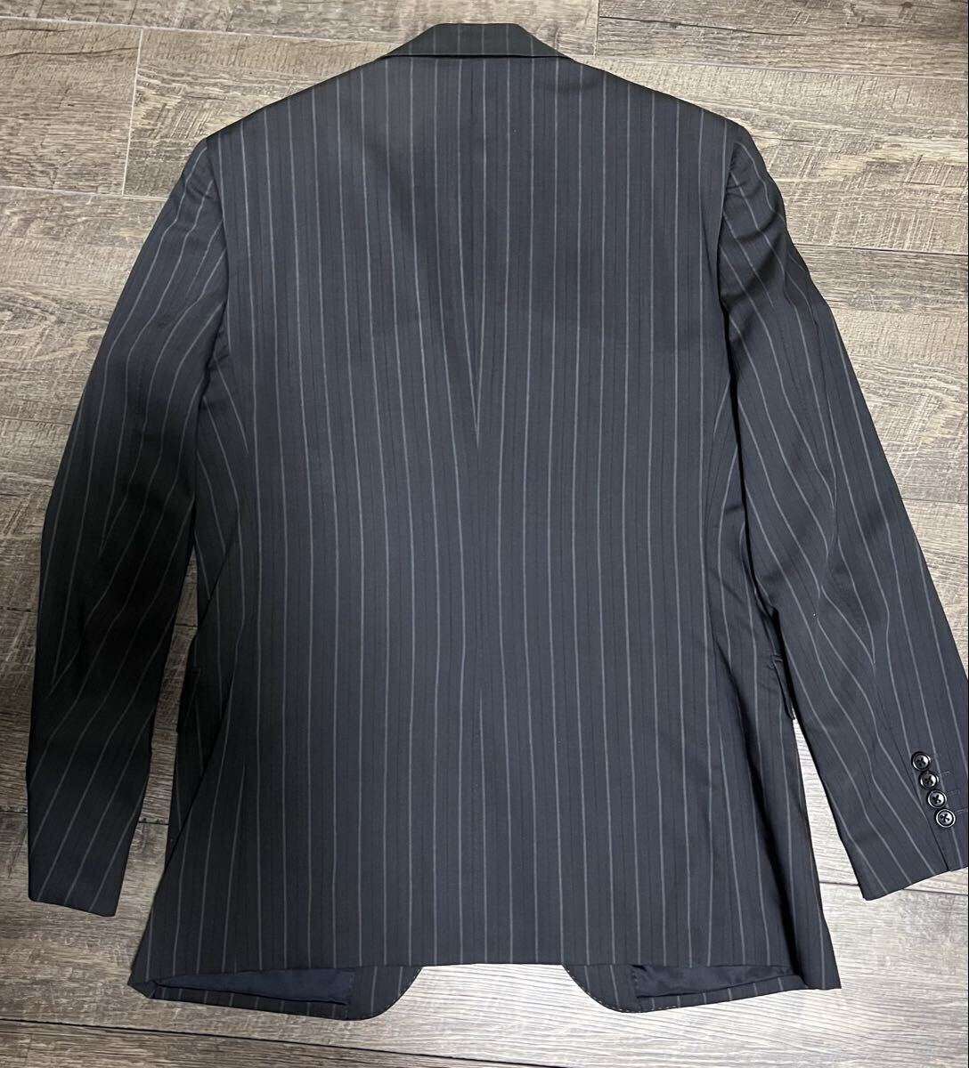 極美品 ダーバン グレー ストライプ スーツ 2ボタン 春夏用 背抜き A6 Size L相当 ビジネス シングル _画像2