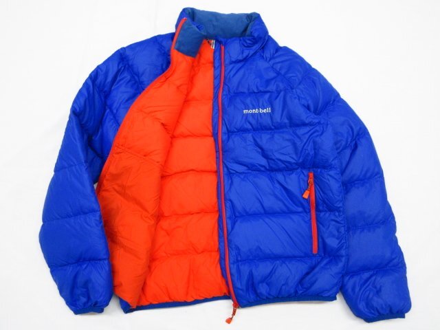 ｍ6008 mont-bell　ネージュダウン　キッズ150　ダウンジャケット　ジップアップ　ブルー　#1101582　モンベル_画像4