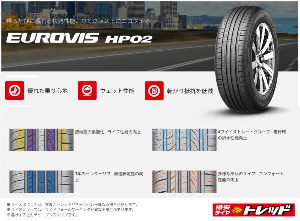 2025年製 【送料無料】 155/65R14 75T 新品 夏タイヤ 4本セット価格 ROADSTONE Eurovis HP02 サマー ロードストン 14インチ 軽自動車 タン_画像2