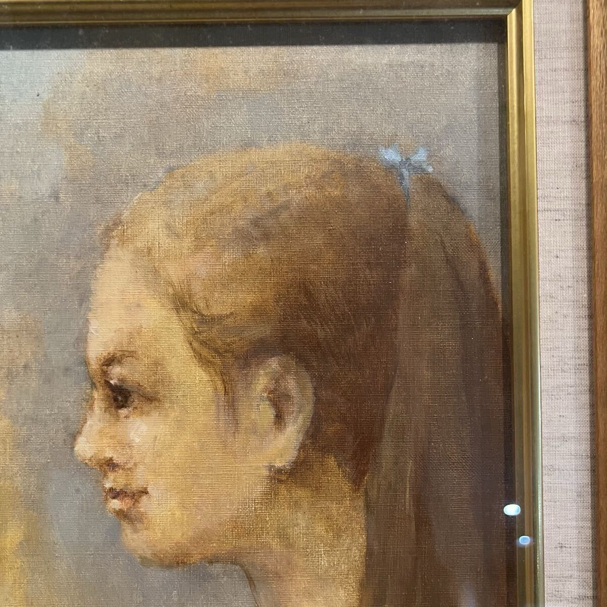 少女　上尚司　油彩画　真作　girl Japanesetraditional_画像5