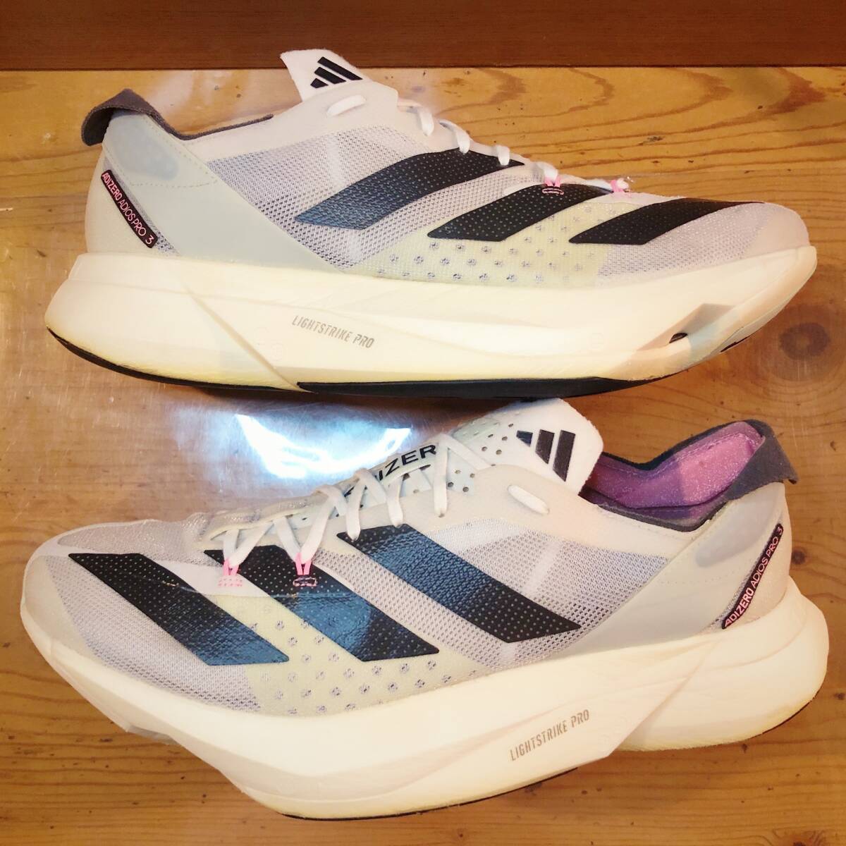 【美品／完売カラー・定価26,400円】Adidas/ Adizero Adios Pro 3/ 27.0 cm/ クリスタル・ホワイト/ アディダス アディオス プロ_画像6