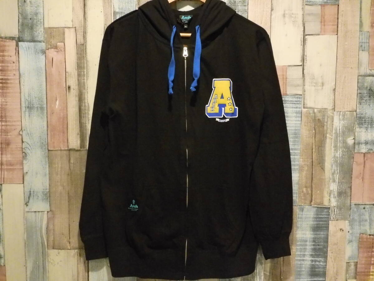 送料込 新品 大特価 アーチ フルジップ パーカー 黒黄色青 100% 本物 正規品_画像1