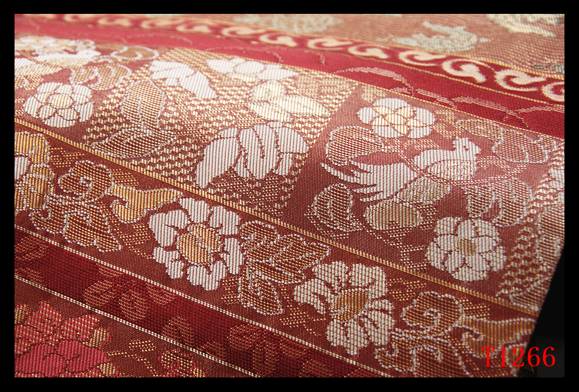 蔵【T1266】厳選逸品　横段名物裂紋　蘇芳色地　気品豊かに　正絹純金糸高級美術名古屋帯　◇検簪着物袋帯和装小物帯締め_画像7