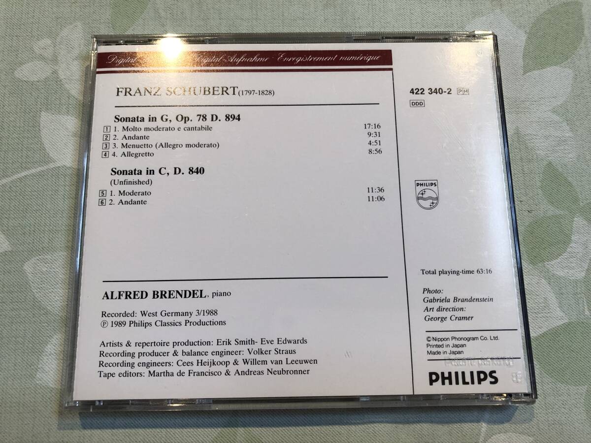 初期盤PHILIPS・PCD-7007☆シューベルト：ピアノ協奏曲第18番《幻想》、第15番《レリーク》☆アルフレッド・ブレンデル（ピアノ）_画像7