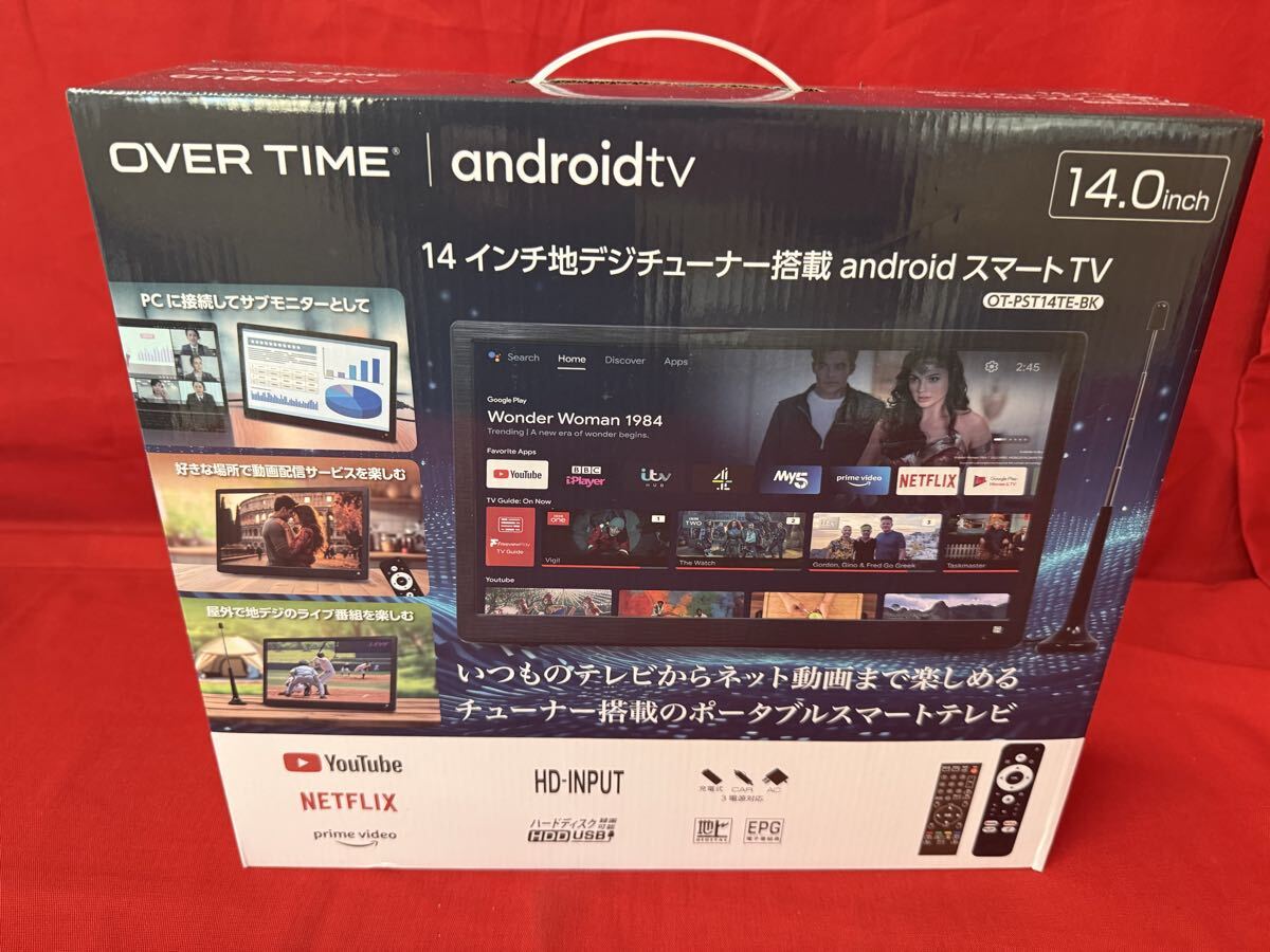 新品 OVER TIME 14インチ地デジチューナー搭載 android スマートテレビ OT-PST14TE ポータブルテレビ 録画機能 3電源 持ち運び ROOMMATE_画像1
