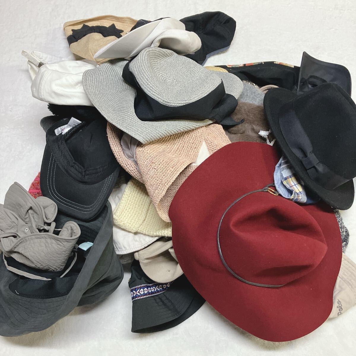 【Blue Nest/AFTERNOON TEA 他】中古帽子 大量まとめ 1スタ★キャップ/ニット/ハット/バケット/ベレー等★卸売り・フリマ転売に◎_画像1