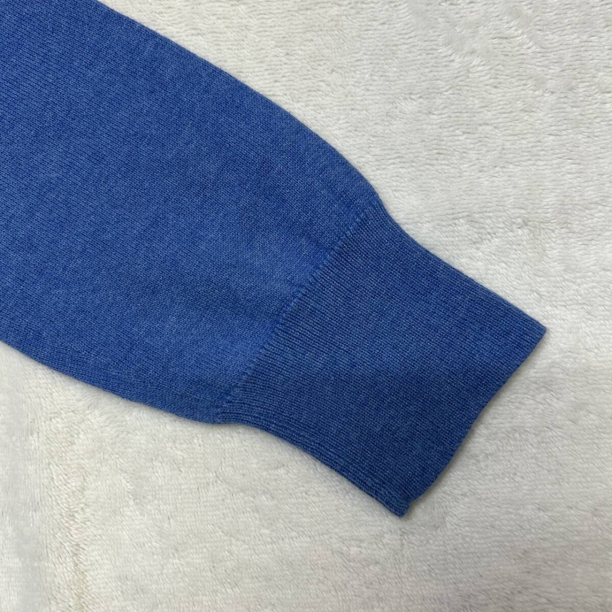 【POLO RALPH LAUREN】ポロラルフローレン レディース ニット L相当 ブルー 刺繍ロゴ_画像6