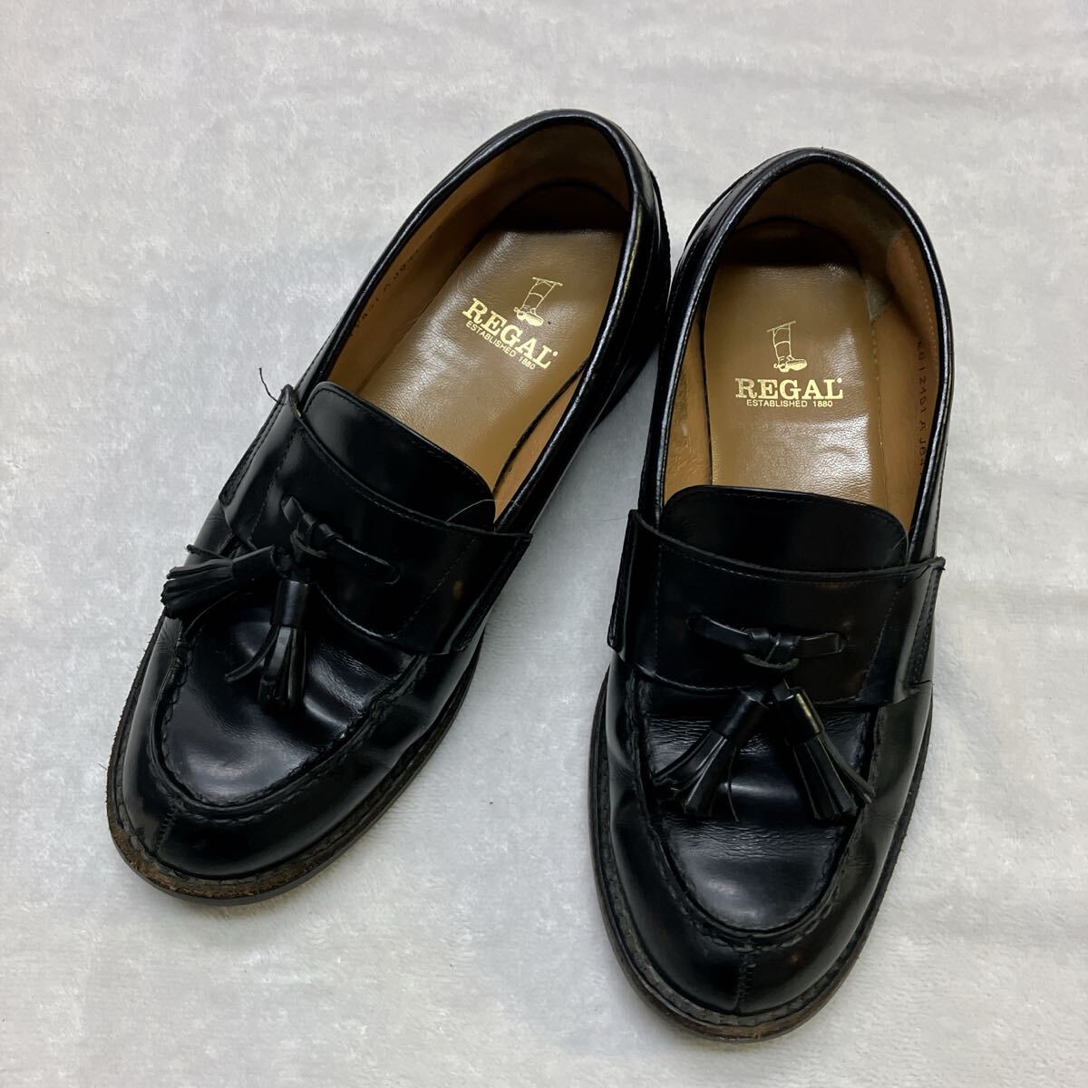 REGAL ローファー タッセル メンズ ブラック 24cm相当 管理番号1234 送料無料_画像1