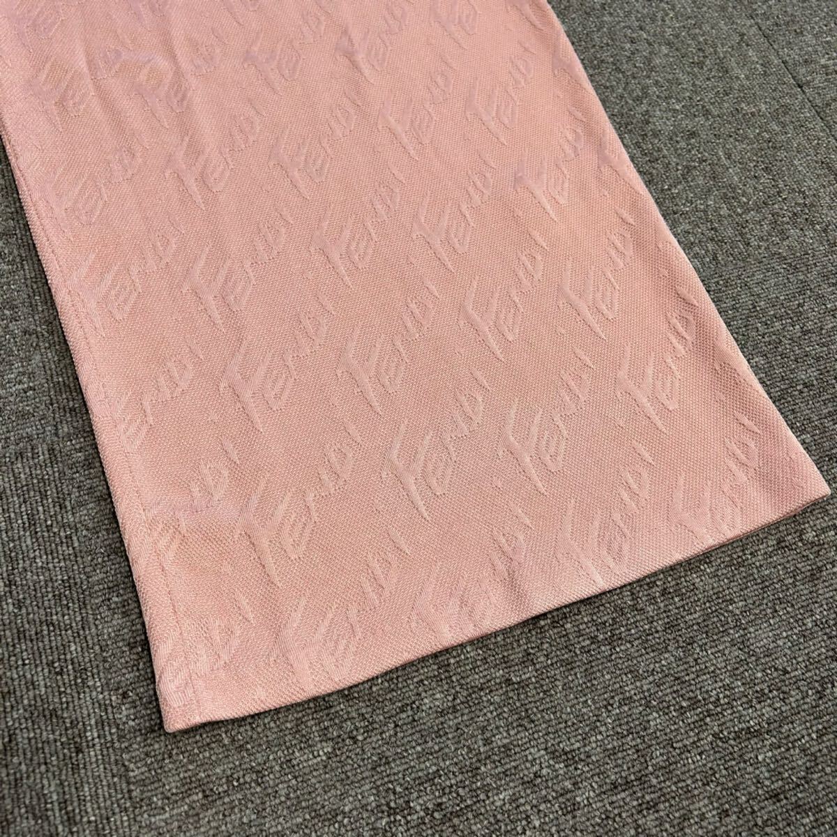 FENDI общий рисунок Logo вязаный юбка тугой 36 Pink Lady -s