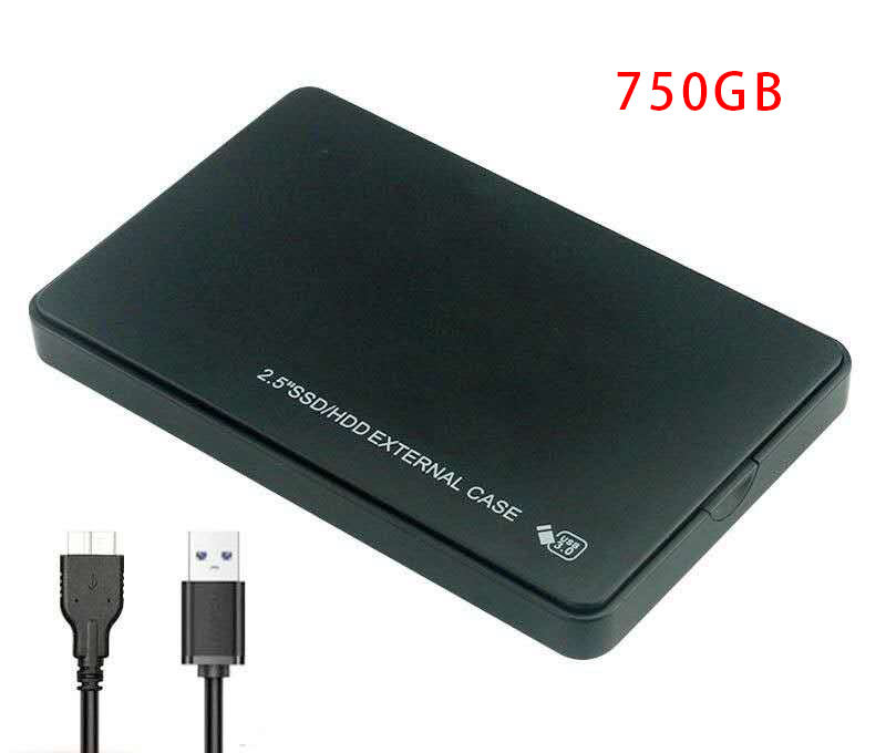 外付けハードディスク 750GB ポータブルHDD USB3.0 ケース ブラック 外付けHDD TV PS5 PS4S 録画 バックアップ_画像1