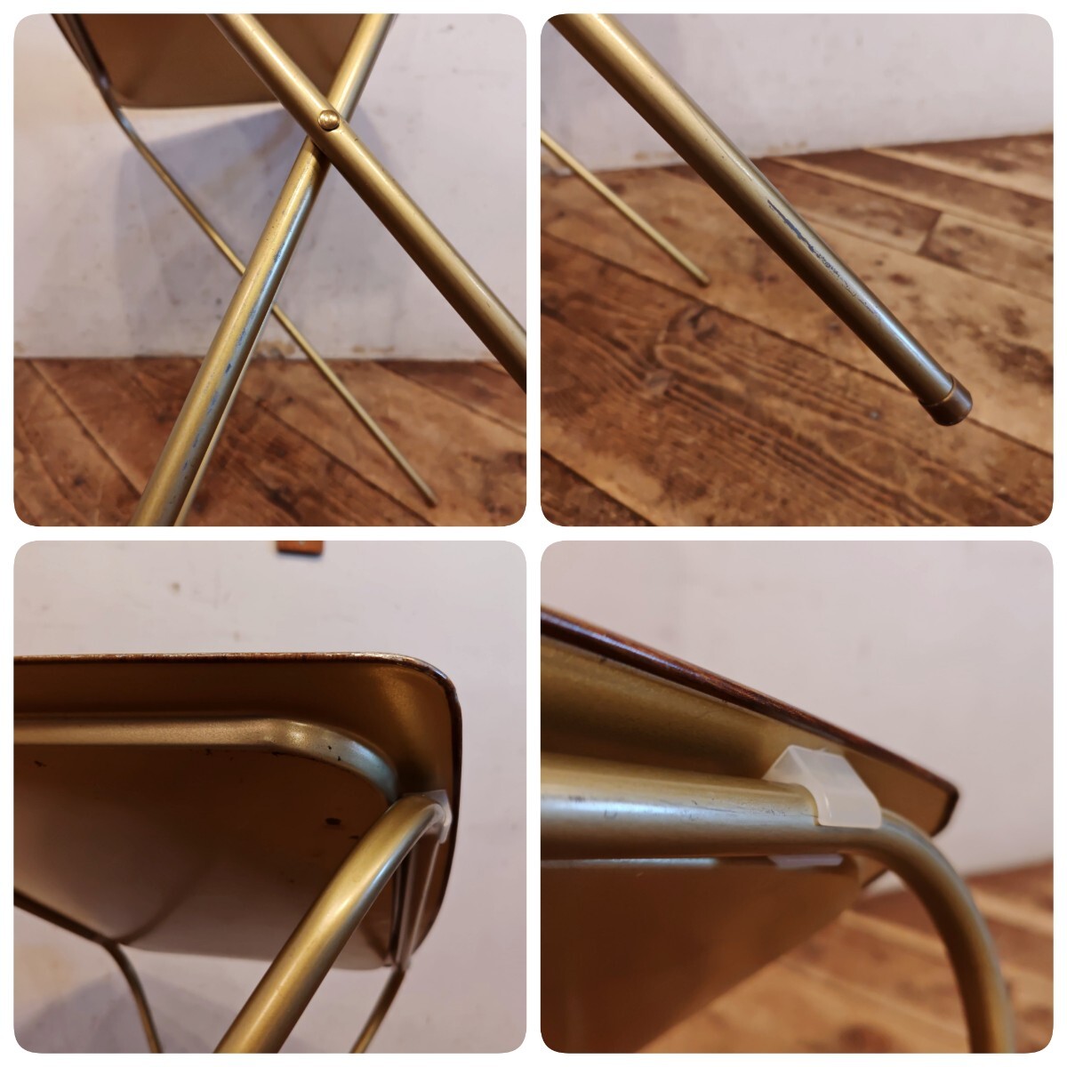 USビンテージ フォールディングテーブル トレイ A/アメリカ ミッドセンチュリー レトロ 折りたたみテーブル サイドテーブル 花台_画像9