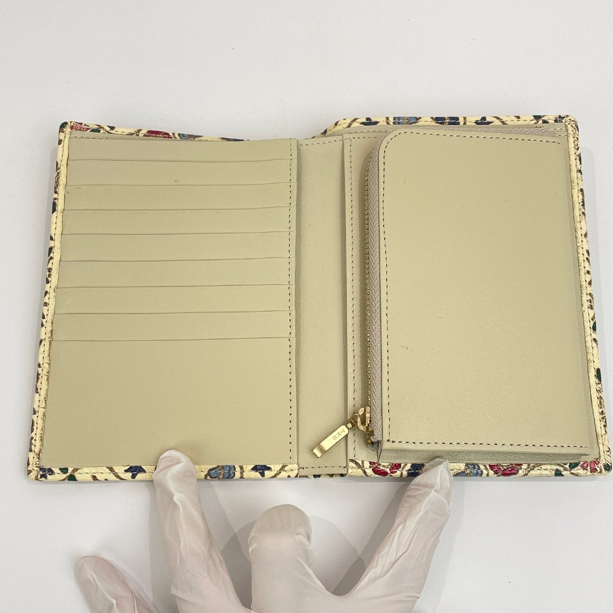 未使用◆文庫屋大関 二つ折り財布 スヌーピー 花柄 ファスナー◆K0081_画像6