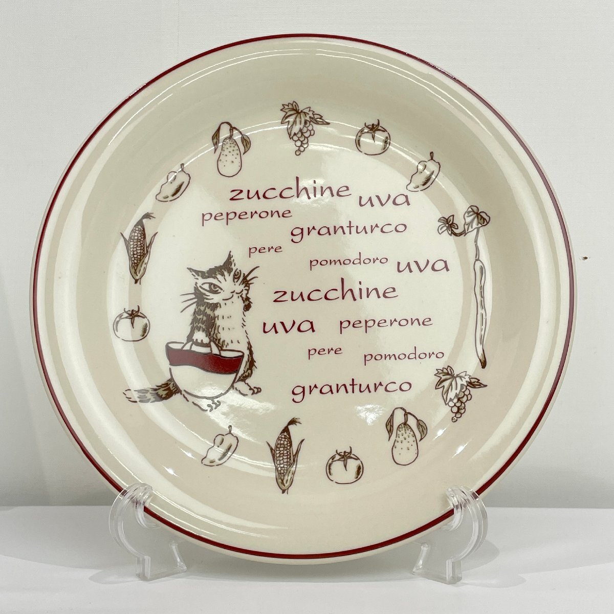 未使用◆猫のダヤン クチーナパスタ皿 23.5cm 6枚 わちふぃーるど 日本製 本体陶器製◆O0527_画像2