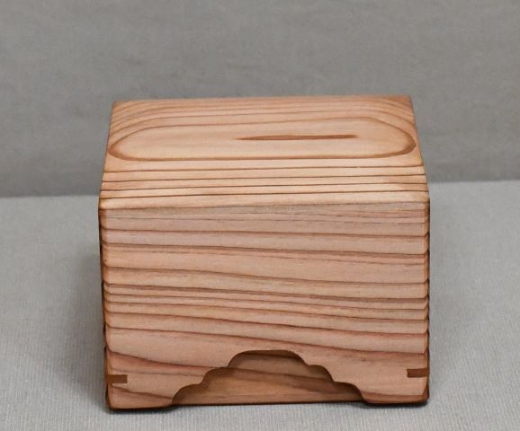 徳島県産木頭杉の駒箱、新品化粧箱付き_画像2