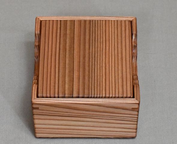 徳島県産木頭杉の駒箱、新品化粧箱付き_画像10